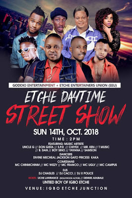 Event: Etche Daytime Street Show 14th October | See Details 1