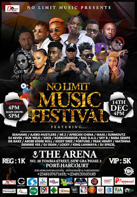 Press Release: No Limit Music Festival 2018 Live In Port Harcourt This December 14th ([See Photos] 2