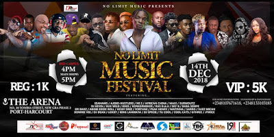 No Limit Music Festival 2018 - [See - Date, Venue, Time & Ticket Outlets] 1