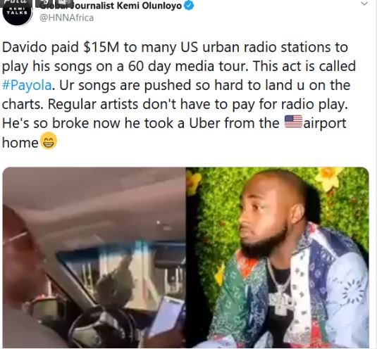 Davido Is Broke After Paying $15Million To Trend In US?– Kemi Olunloyo 2