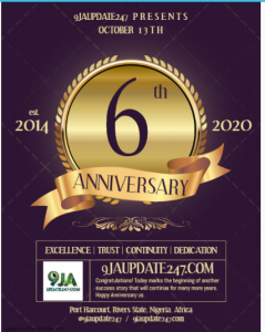 Happy 6 Years Anniversary to 9JaUpDate247 | 2014 - 2020 1